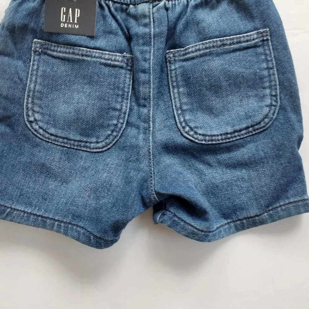 Baby Gap Denim Shorts Pull On Elastic Waist Jean Boys Girls 18-24 Months New